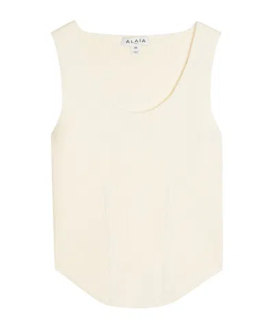 Alaïa Corset-style Fine-knit Vest In White