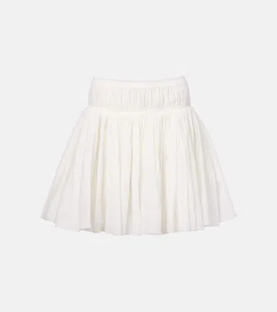 Alaïa Cotton And Linen Miniskirt In White