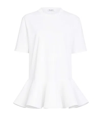 Alaïa Cotton Crinoline T-shirt In White