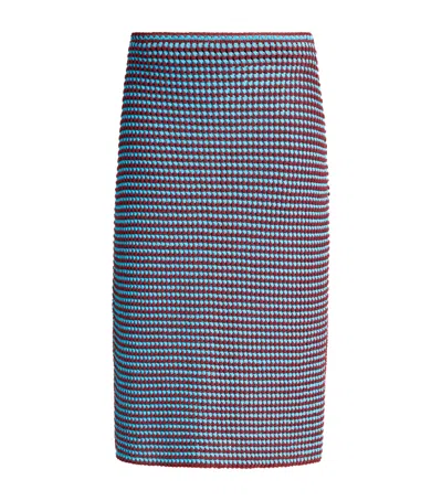 Alaïa Cotton Crochet Midi Skirt In Multi
