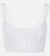 Alaïa Cotton Crop Top In White