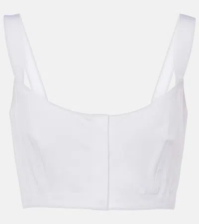 Alaïa Cotton Crop Top In White