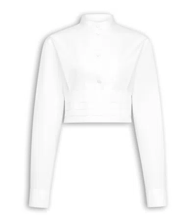 Alaïa Cotton Cropped Shirt In White