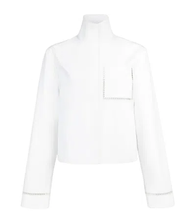 Alaïa Cotton Funnel-neck Shirt In White