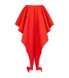 Alaïa Womens Orange Sanguine Ruffled Open-seam Cotton Trousers In Red