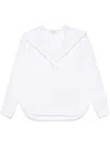 Alaïa Camicia Con Cappuccio In Popeline In White