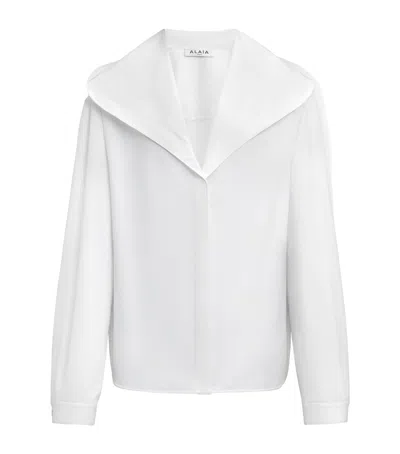 Alaïa Cotton Hooded Shirt In White