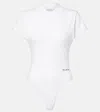 Alaïa Logo-embroidered Bodysuit T-shirt In White