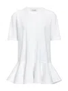 Alaïa Peplum T-shirt With Draped Hem Detail In White