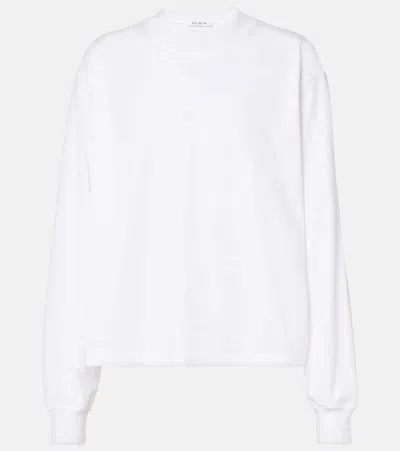 Alaïa Cotton Jersey Sweatshirt In White