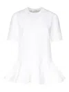 Alaïa Peplum T-shirt With Draped Hem Detail In White
