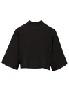 Alaïa Cotton Knit Cropped T-shirt Black In Black