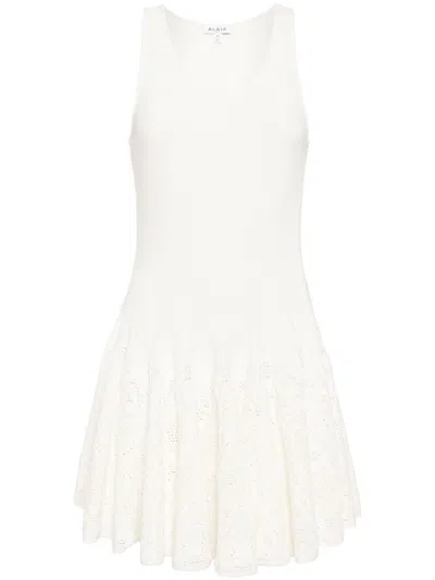 Alaïa Alaia Cotton Lace Skater Dress