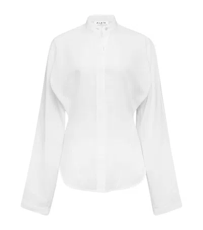 Alaïa Cotton-linen Curved Shirt In White