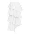 Alaïa Cotton-linen Spiral Midi Skirt In White