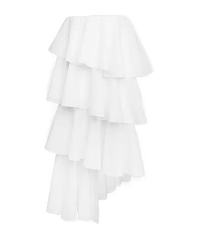 Alaïa Cotton Linen Spiral Skirt