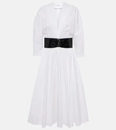 Alaïa Cotton Midi Dress In White
