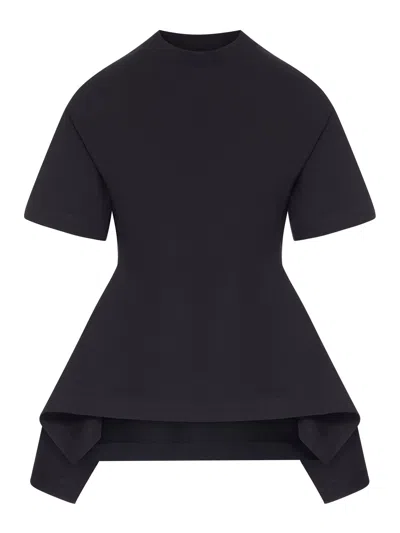 Alaïa Alaia Women Cotton Paneled T-shirt In Black