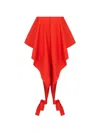 Alaïa Womens Orange Sanguine Ruffled Open-seam Cotton Trousers In Red