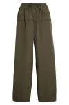 Alaïa Womens Olive Peplum Wide-leg Cotton-poplin Trousers In Gray