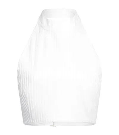 Alaïa Cotton Plastron Top In White