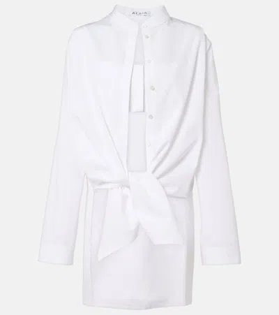 Alaïa Cotton Poplin Blouse In White