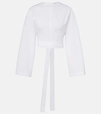 Alaïa Cotton Poplin Crop Top In White