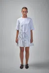 Alaïa Womens Ruffled Short-sleeves Cotton Mini Dress Blanc In White