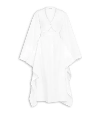 Alaïa Cotton Poplin Midi Dress In White
