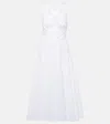 Alaïa Cotton Poplin Midi Dress In White