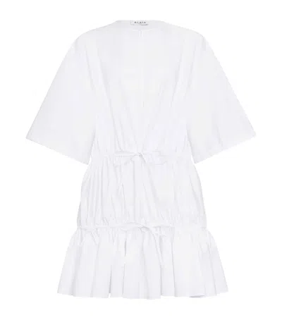 ALAÏA COTTON POPLIN MINI DRESS