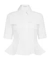 Alaïa Cotton Poplin Peplum Shirt In White