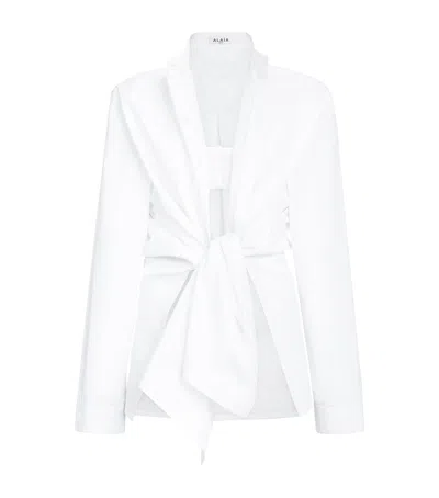 Alaïa Cotton Poplin Shirt And Bralette In White