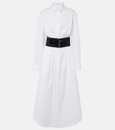 Alaïa White Cotton Midi Dress With Belt