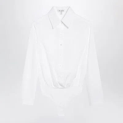 Alaïa Alaia Cotton Poplin Shirt With Mini-point Collar In White