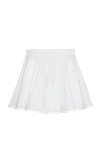 Alaïa High Waist Ribbed Knit Circle Mini Skirt In White