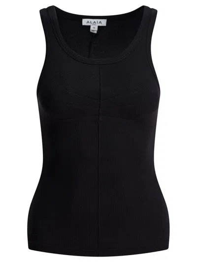 Alaïa Alaia Cotton Tank Top In Black