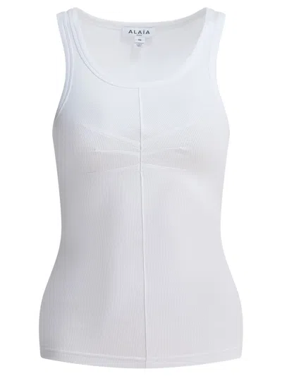 Alaïa Alaia Cotton Tank Top In White