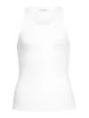 Alaïa Cotton Tank Top With Pleats In White