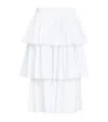 Alaïa Openwork Cotton Ruffle Skirt In White