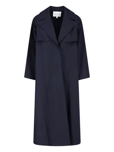 Alaïa Cotton Trench B In Blue