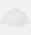 Alaïa Cropped Top Buttoned High Collar In White