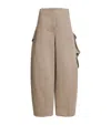 Alaïa Cotton Twisted Cargo Trousers In Beige