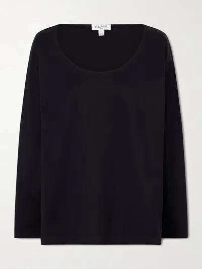 Alaïa Cotton-jersey T-shirt In Black