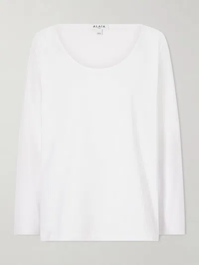 Alaïa Cotton-jersey T-shirt In White