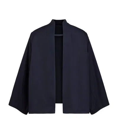Alaïa Cotton-satin Reverse Jacket In Blue