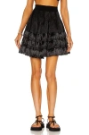 Alaïa Courte Raphia Franges Skirt In Noir
