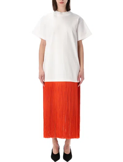 Alaïa Alaia Couture-inspired Midi T-shirt Dress In White