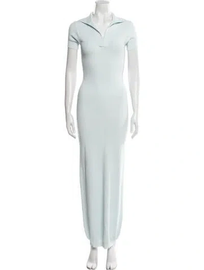 Pre-owned Alaïa Cowl Neck Long Dress In Blue