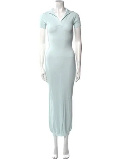 Pre-owned Alaïa Cowl Neck Long Dress In Blue